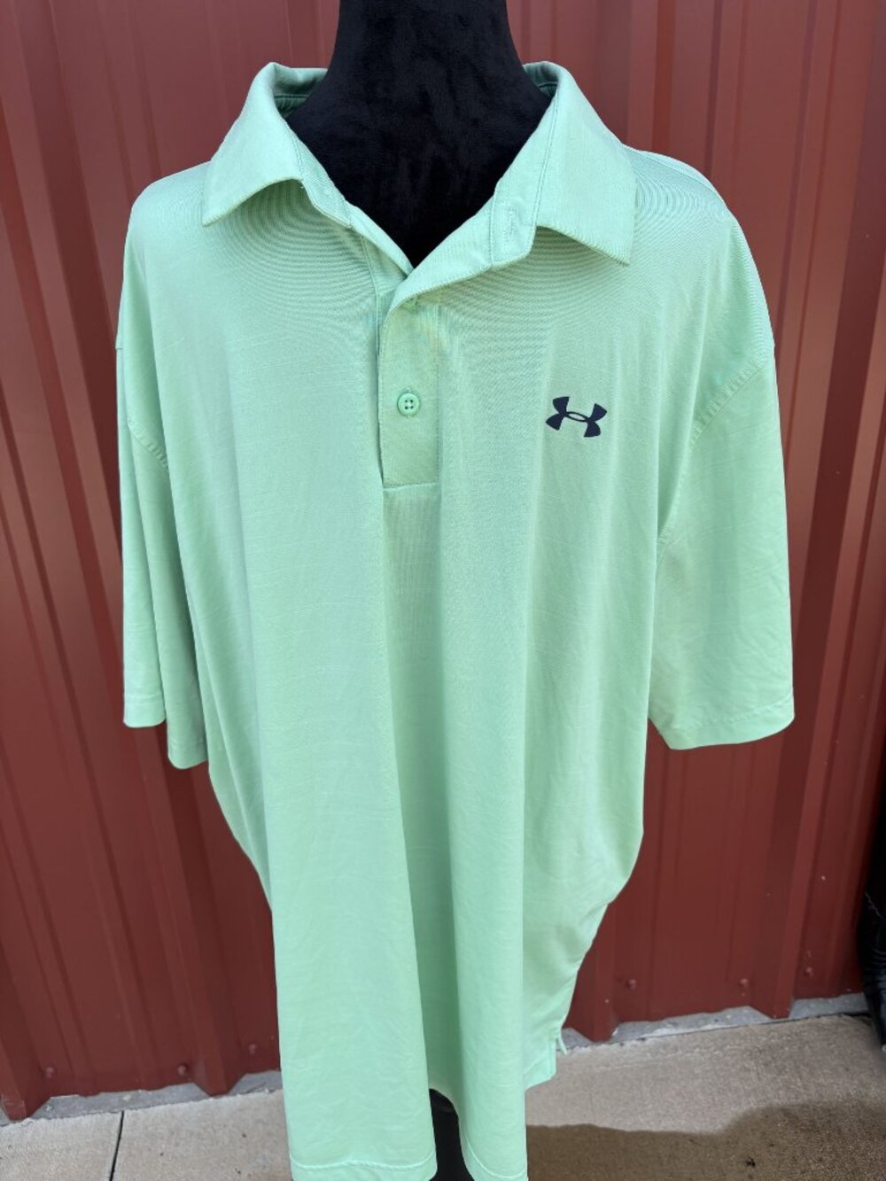 Under Armour Mens HeatGear Polo Shirt 2XL Loose Fit Mint Green